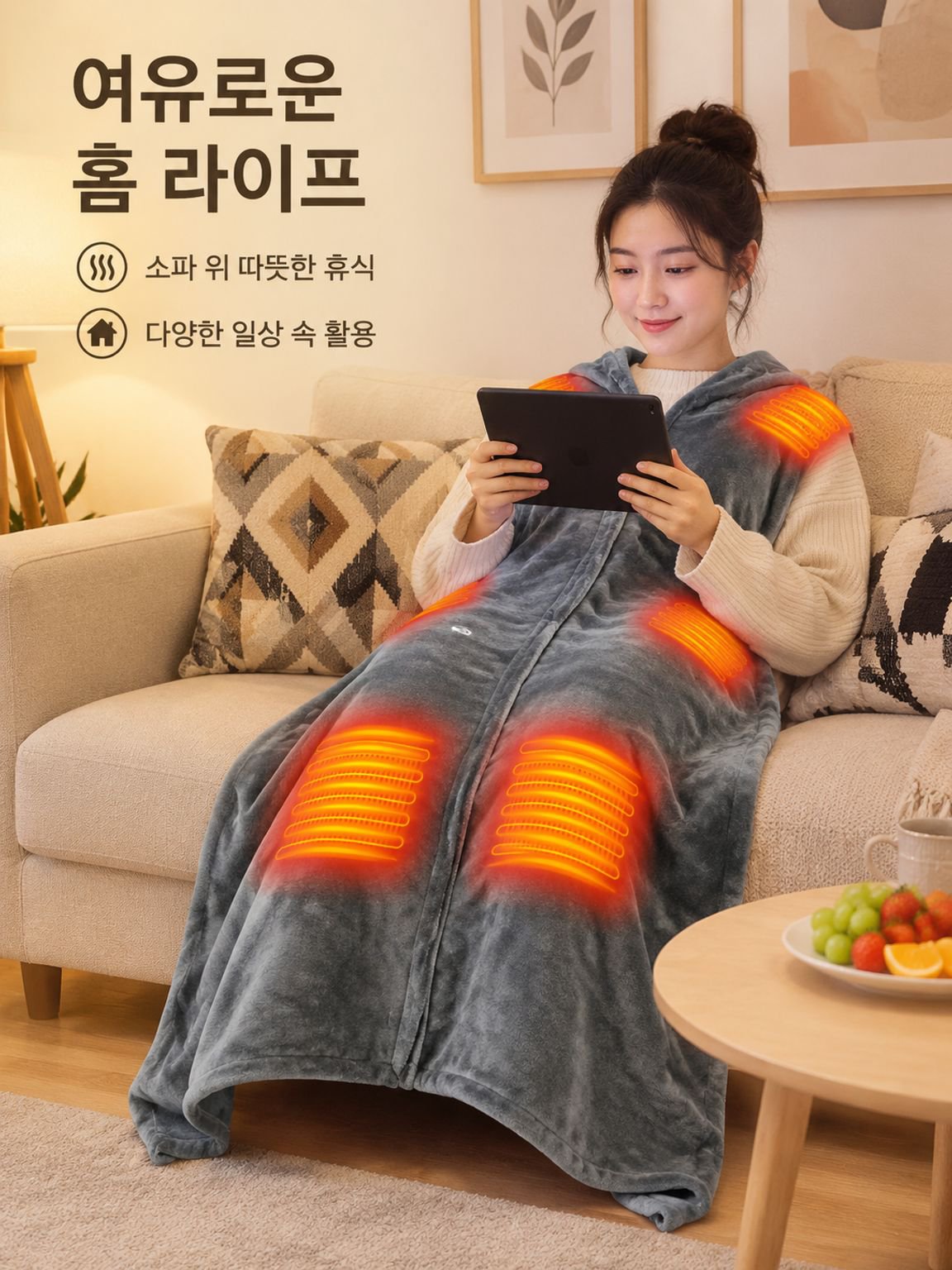 스마트 USB 발열 담요 5V, 사무실 점심 휴식용 보온 이불