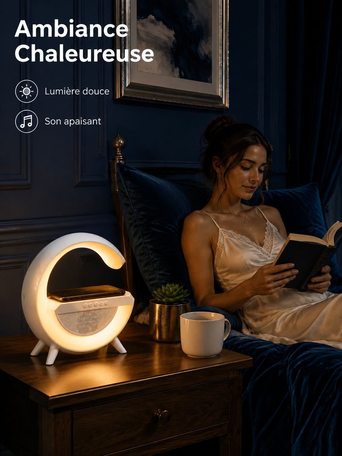 Enceinte Bluetooth avec veilleuse d’ambiance sans fil