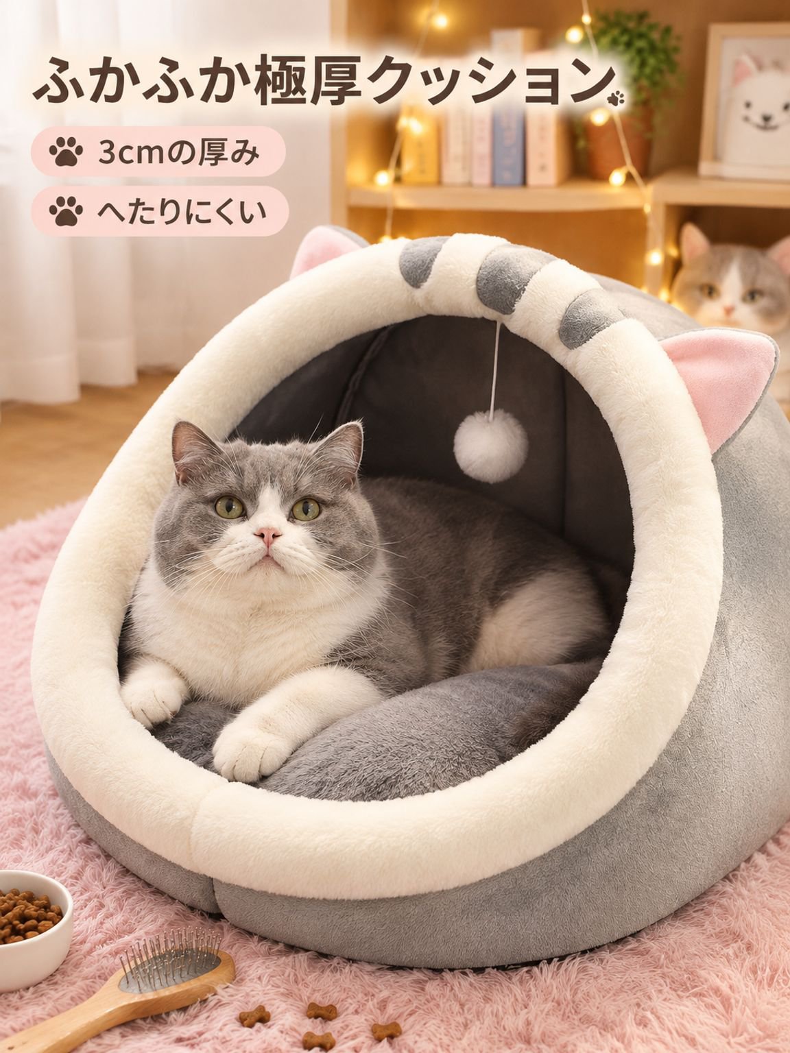 犬猫汎用ドーム型ペットベッド