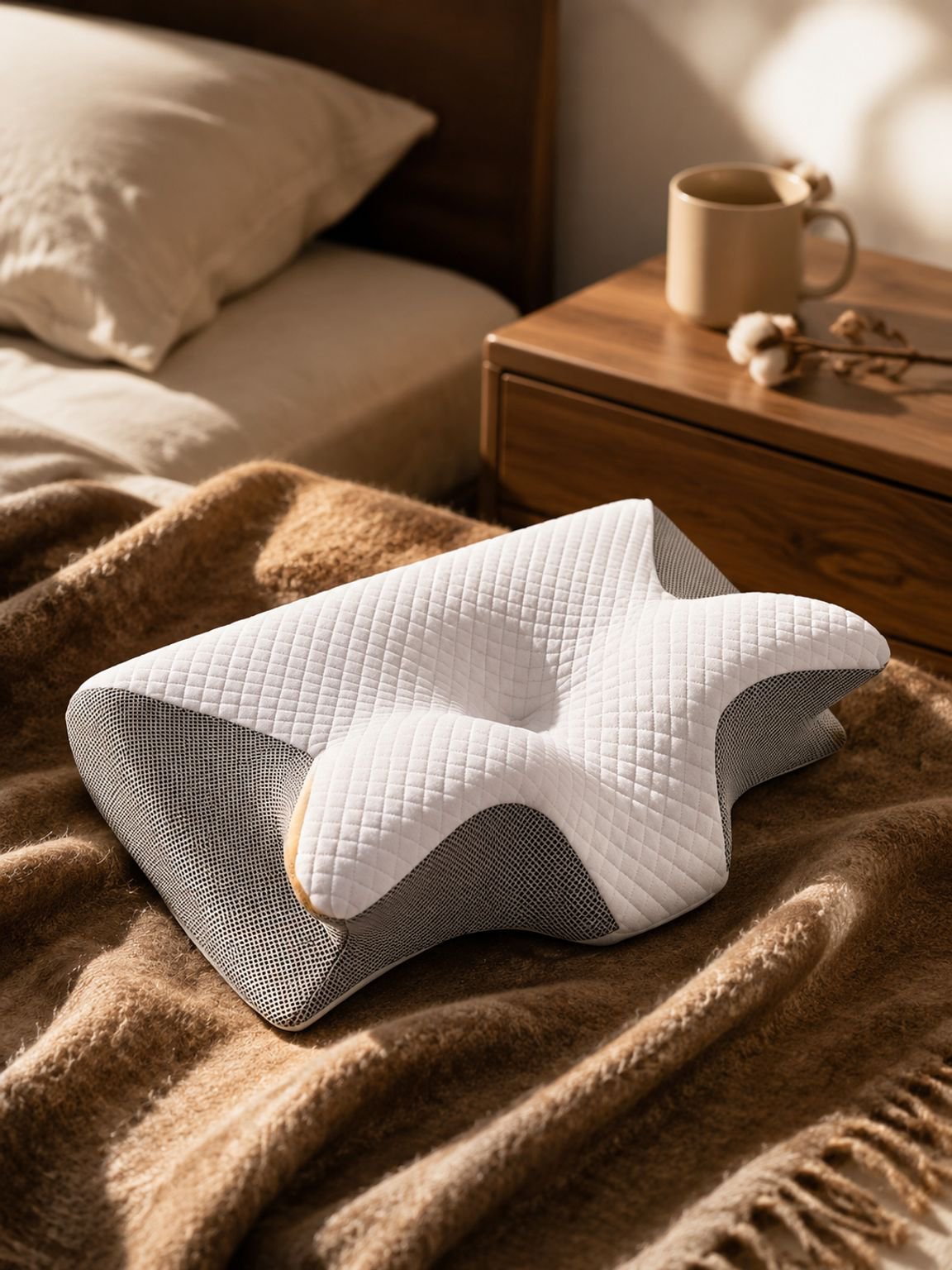 Multi-directional memory foam butterfly neck pillow