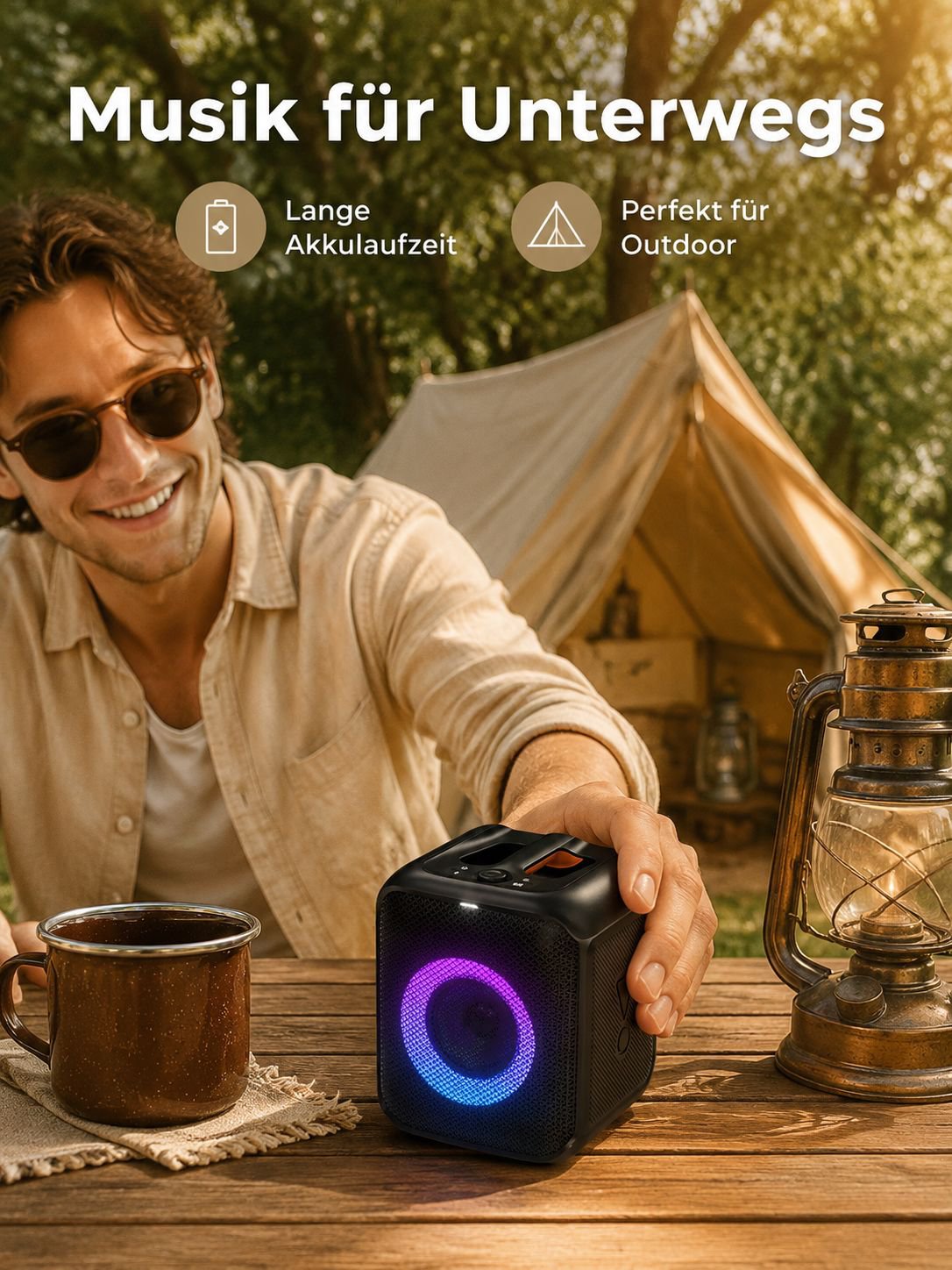 Tragbarer kabelloser Bluetooth-Lautsprecher