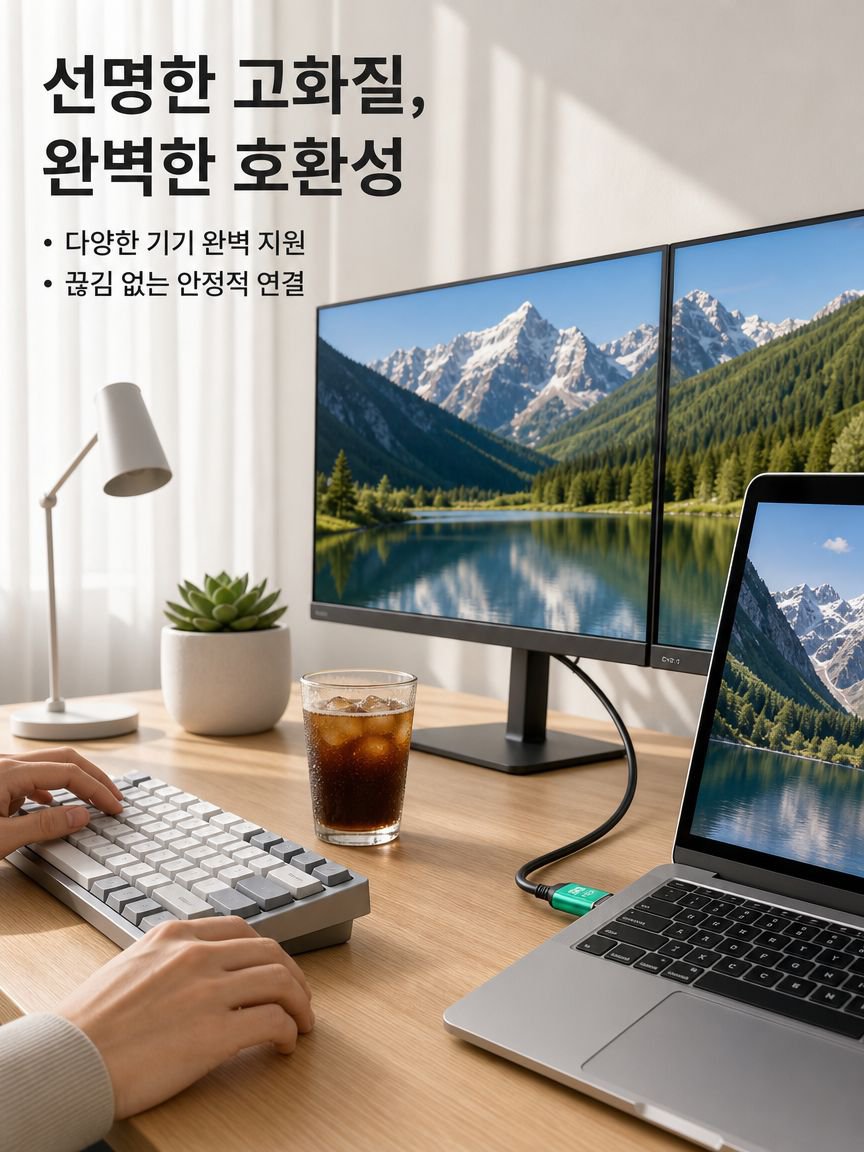 컴퓨터 모니터 고화질 연결선  셋톱 프로젝터 모니터 유일 고화질 연결선