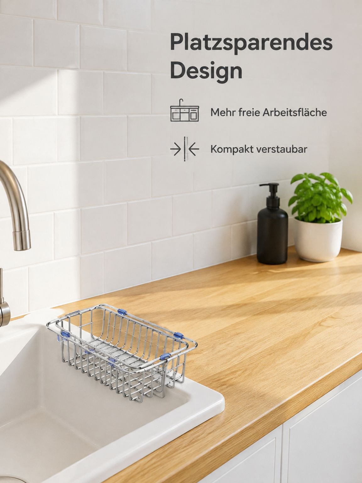 Multifunktionaler Abtropfständer für Spülbecken – Aufbewahrungskorb für Geschirr