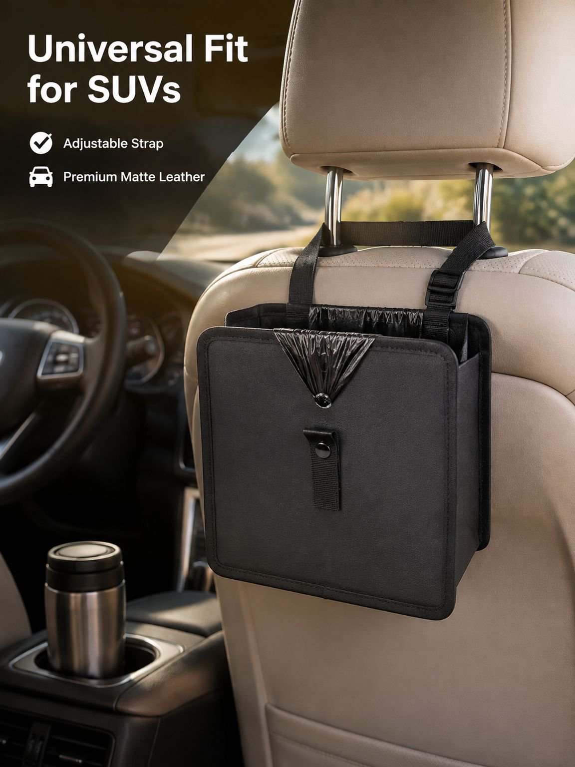 Foldable storage trash can for cars