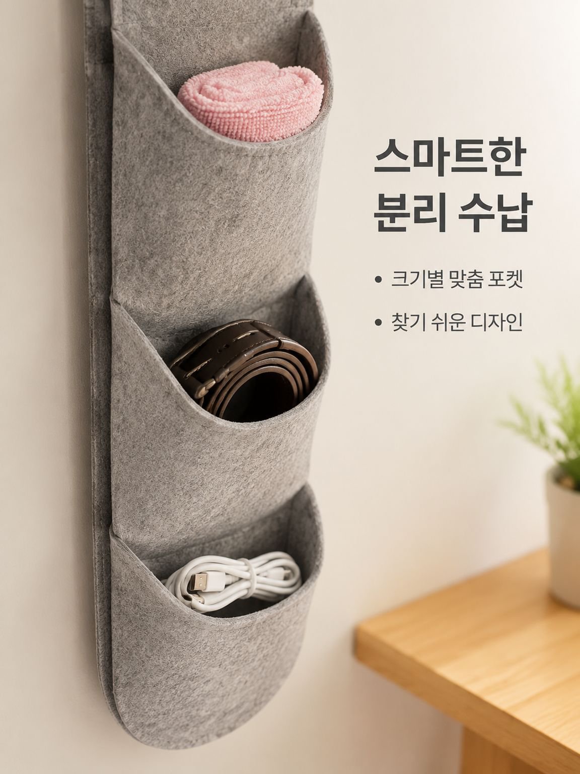 벽걸이 수납 주머니 옷장 펠트 정리 주머니