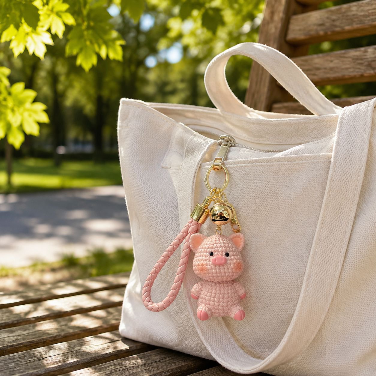 Llavero de cerdito adorable de resina para coche