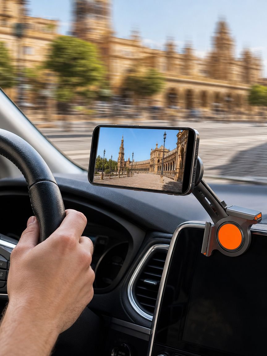 Soporte magnético para smartphone en el tablero del vehículo