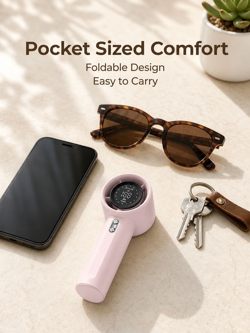 Portable Powerful Icy Cooling Handheld Blower Fan (Foldable)