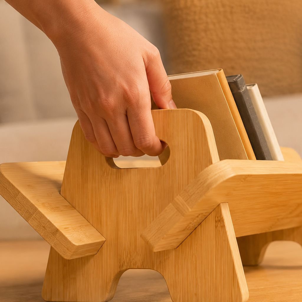 Desktop organizer with multiple compartments for books