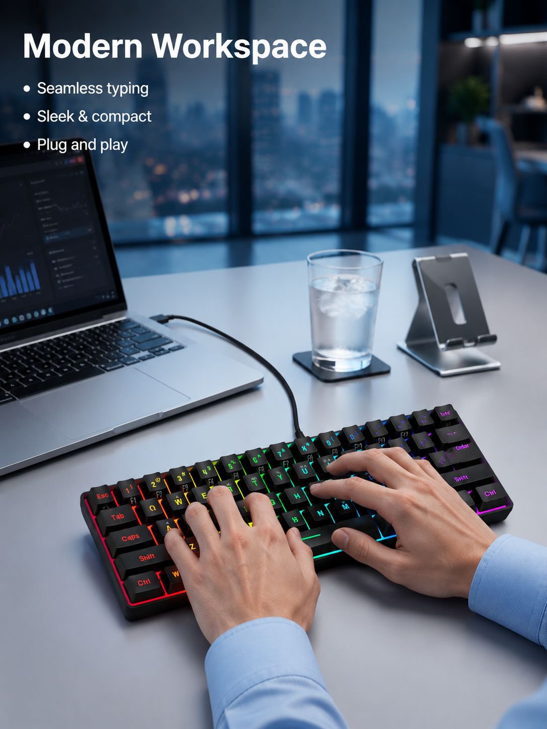 Portable Wired Keyboard