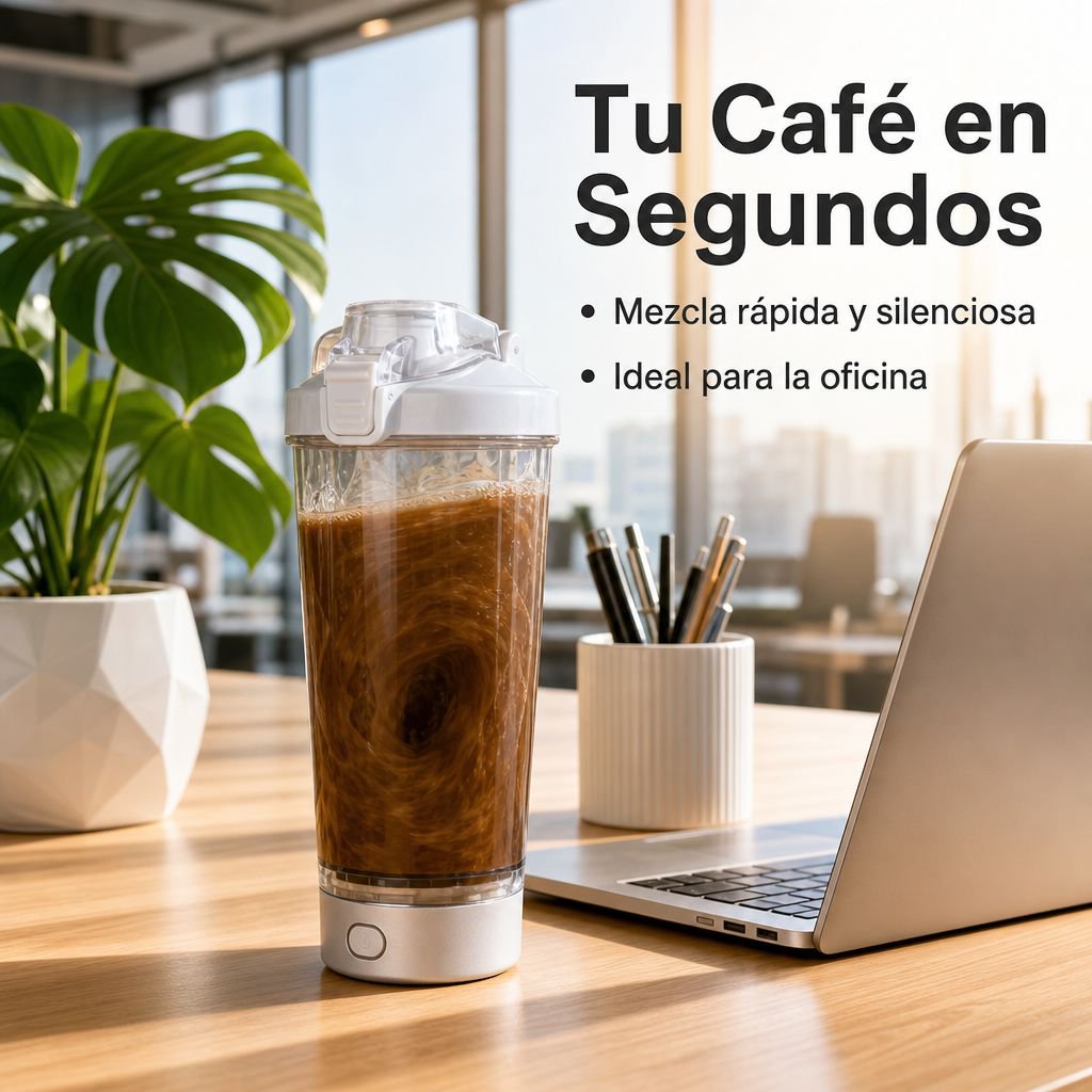Taza automática mezcladora de café deportiva, botella portátil para fitness