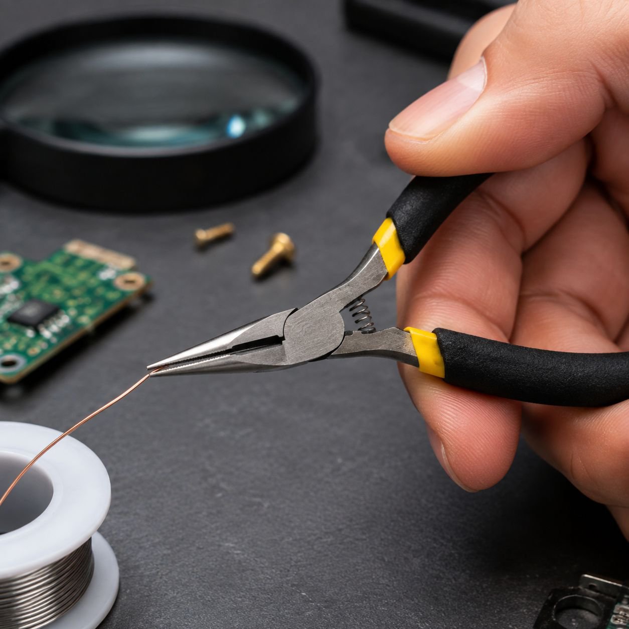Compact Mini Needle Nose Pliers for electronics repair
