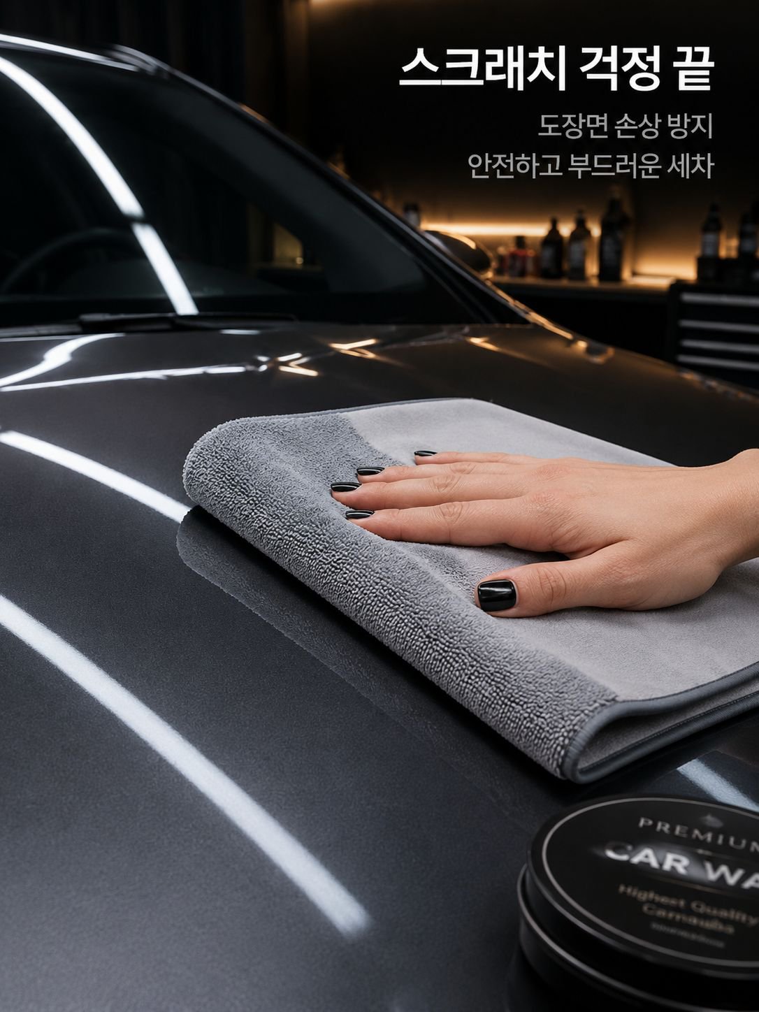 자동차 유리 청소 타월