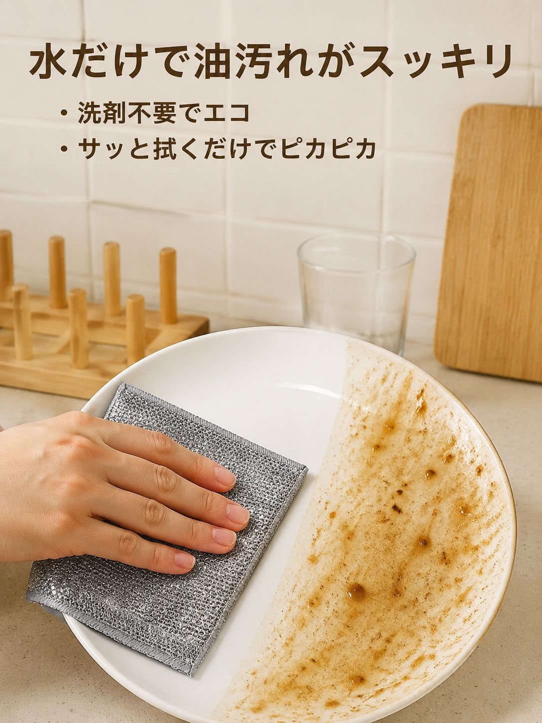 油や汚れを落とす銀糸ふきん