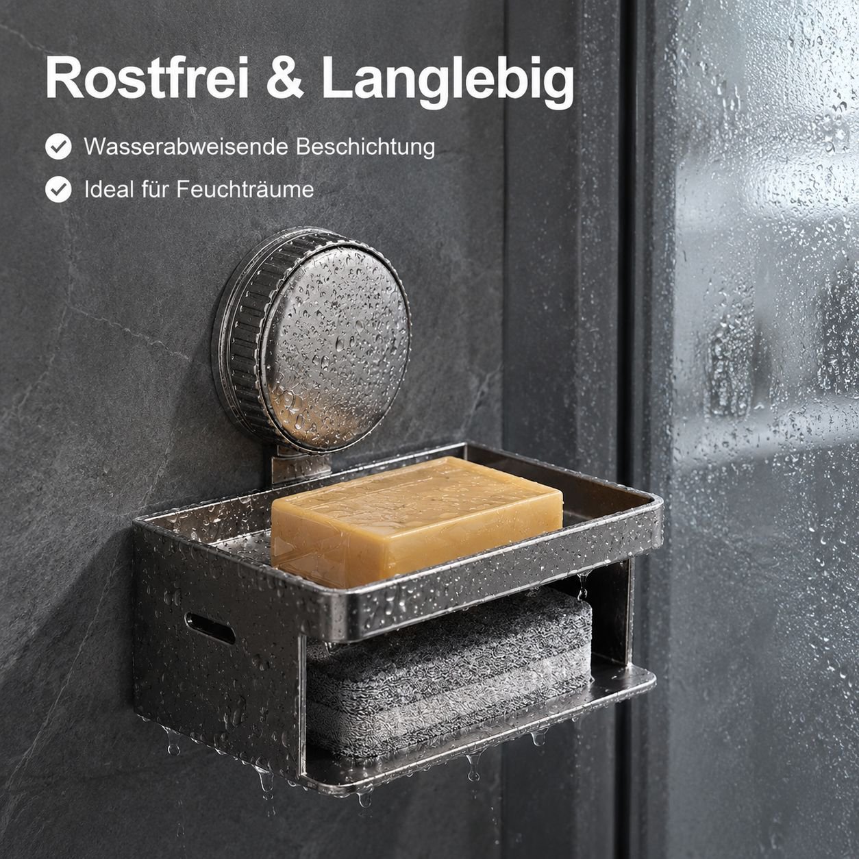 Seifenablage mit Saugnapf für das Badezimmer