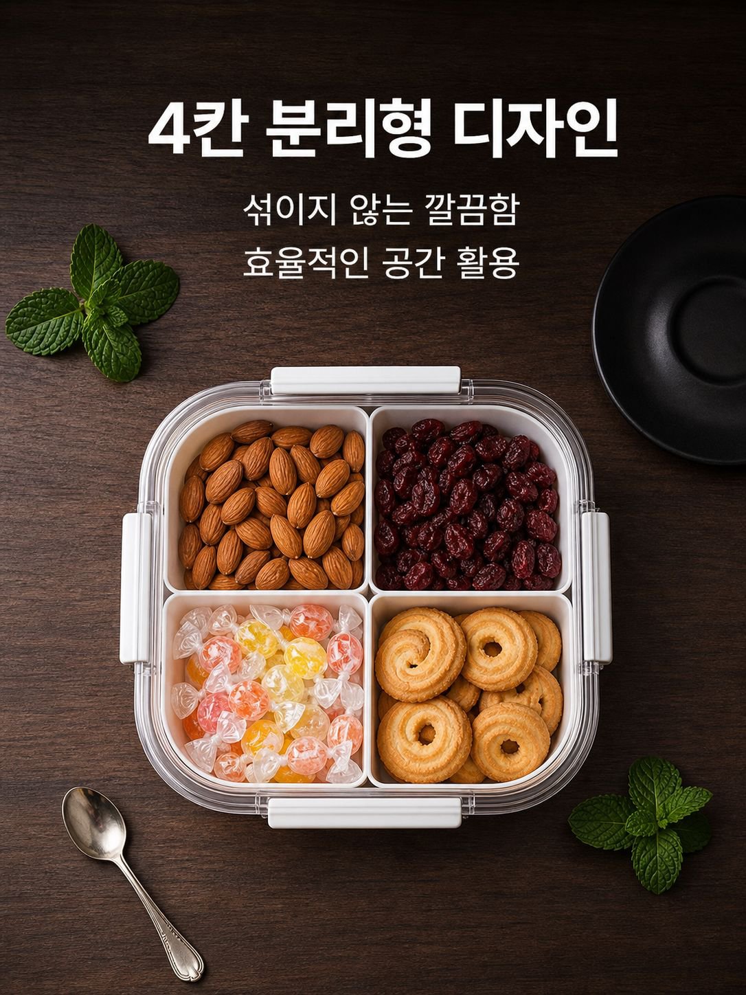 투명 분할 다기능 보관용기