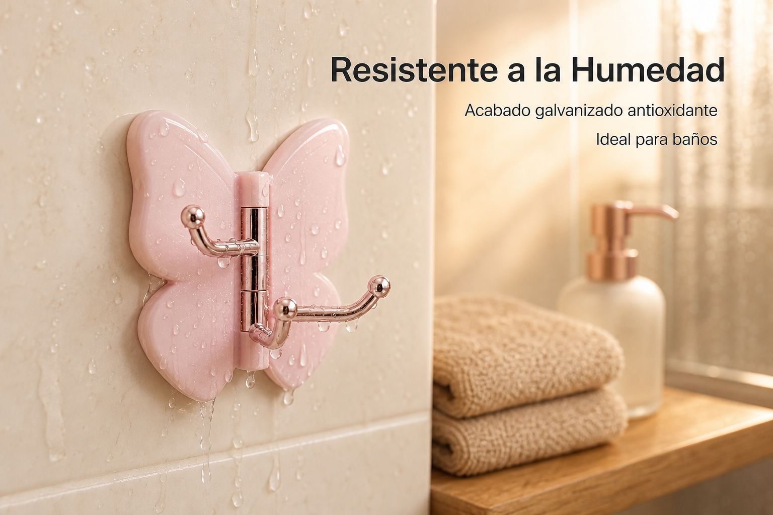 Gancho decorativo para ropa y accesorios con diseño de mariposas