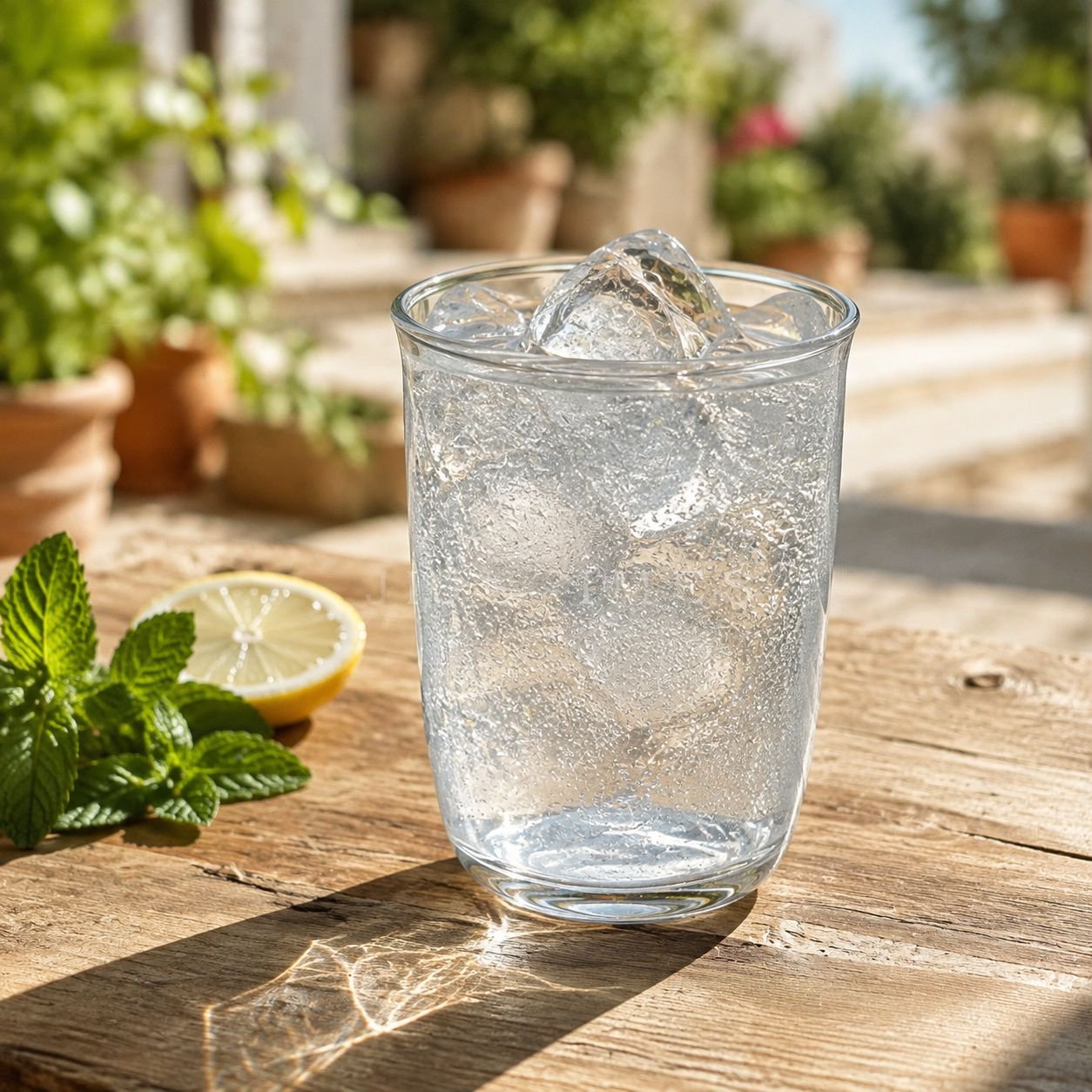 Vaso de agua de vidrio transparente grueso