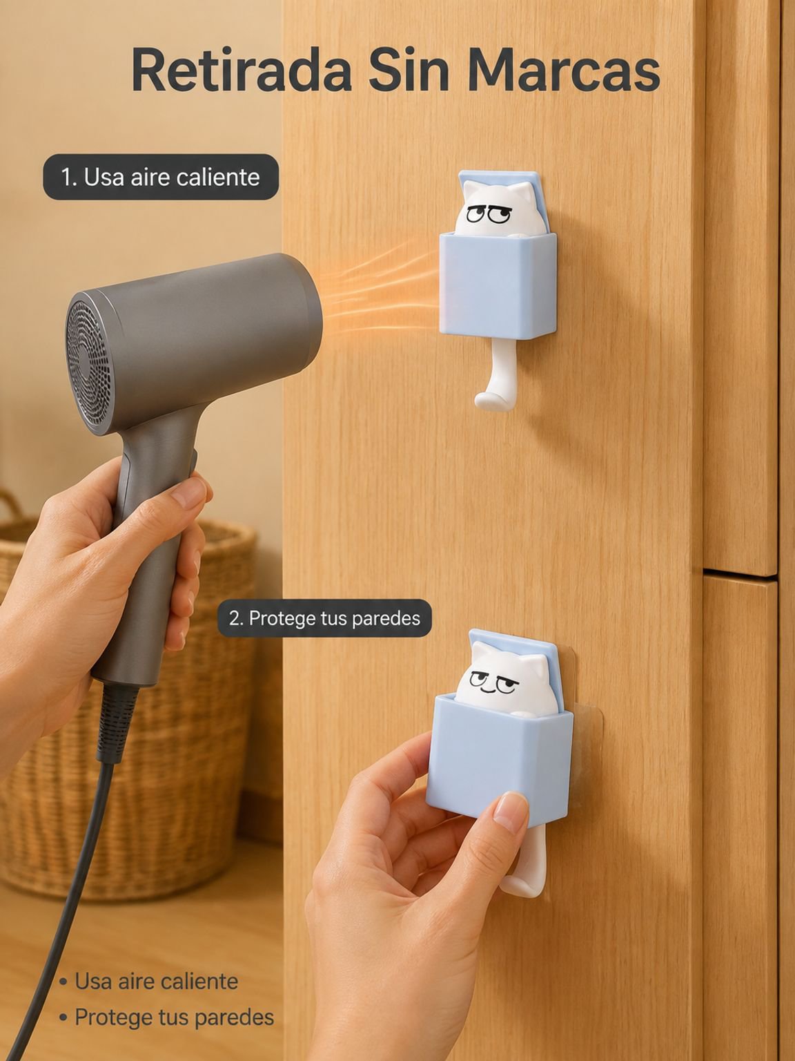 Ganchos multiusos para entrada, dormitorio y baño