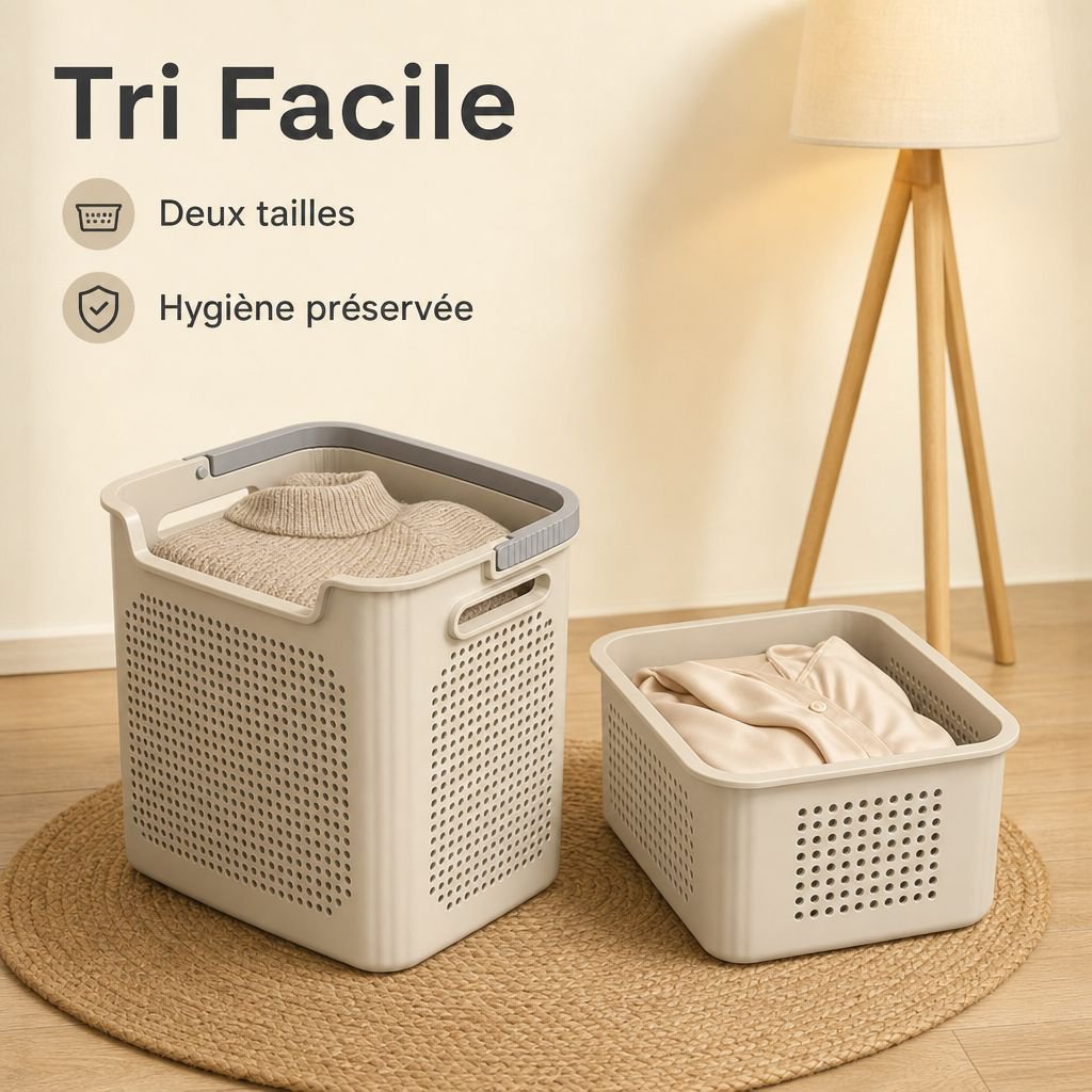 Panier à linge crème