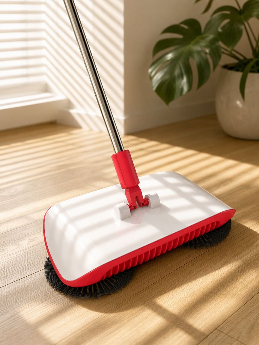 Efficient hand-push vacuum sweeper for daily cleaning