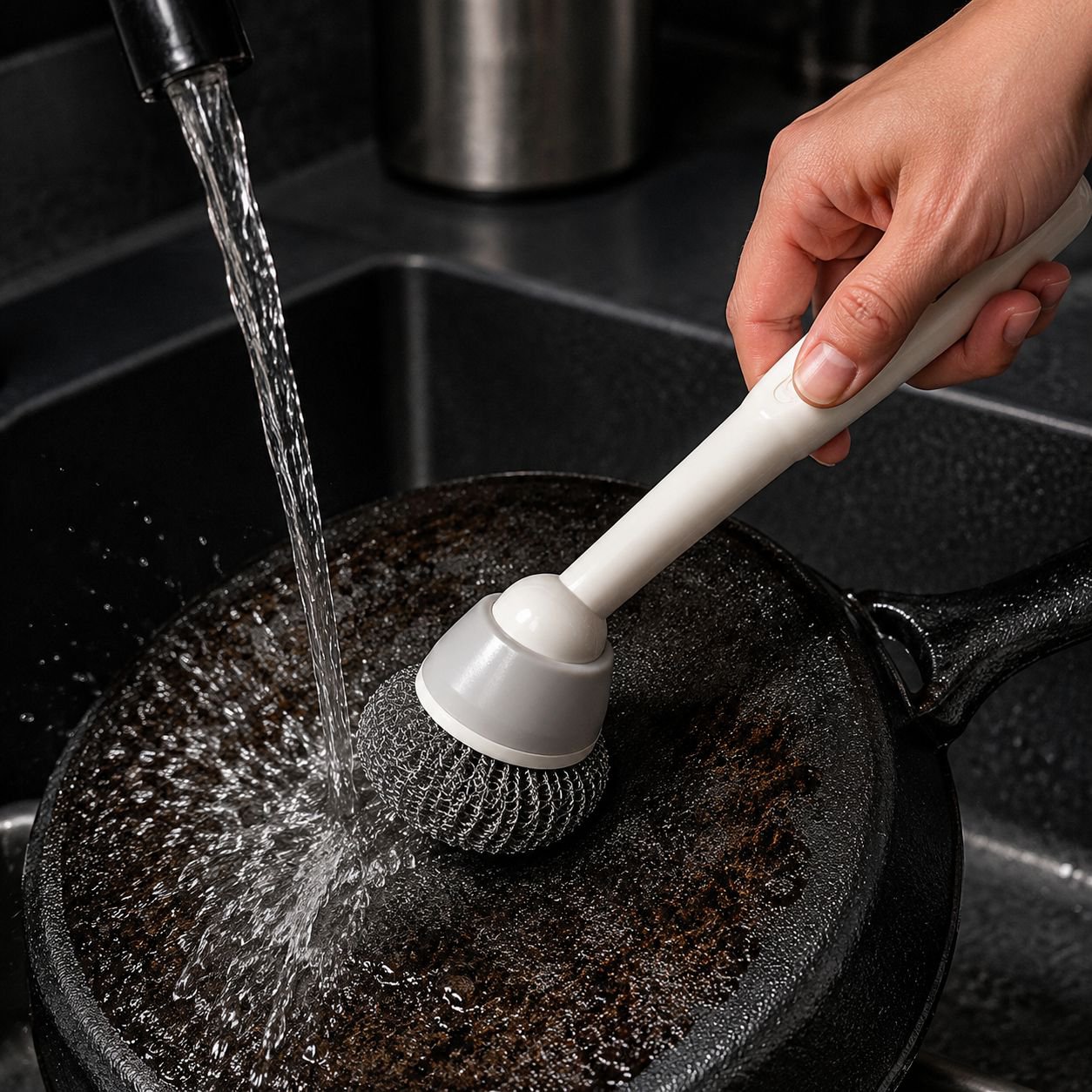 Household kitchen special pot brush long handle