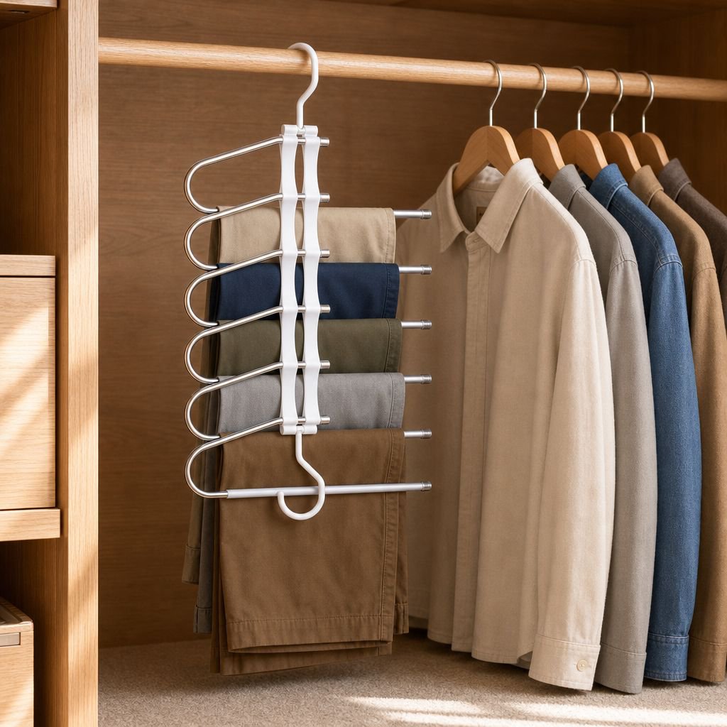 Perchero organizador mágico para pantalones de uso doméstico, multifuncional