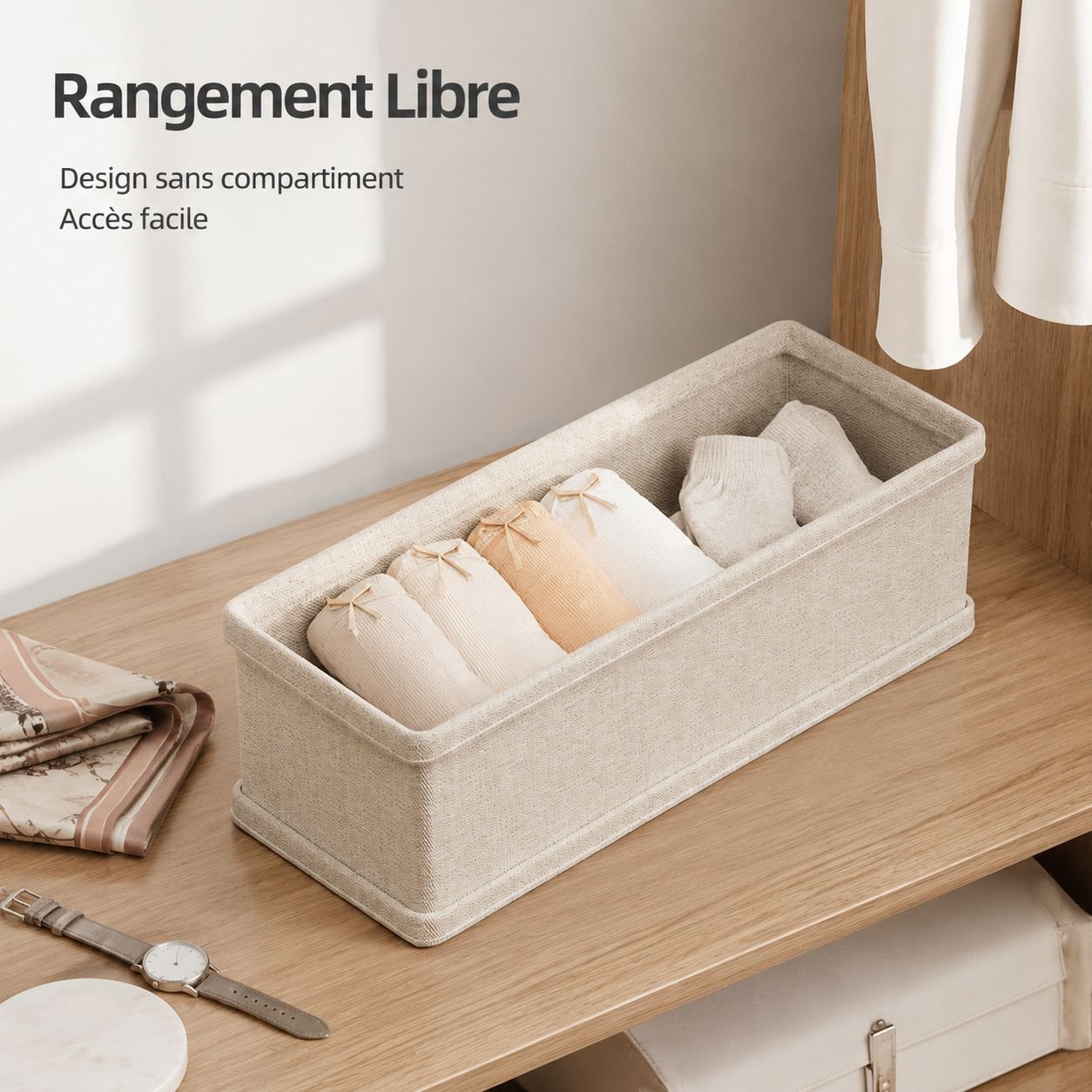 Boîte de rangement compartimentée pour sous-vêtements