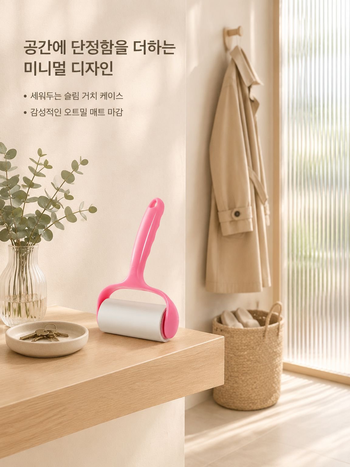 옷에 붙은 고양이 털을 제거하는 뜯어쓰는 테이프클리너 롤러