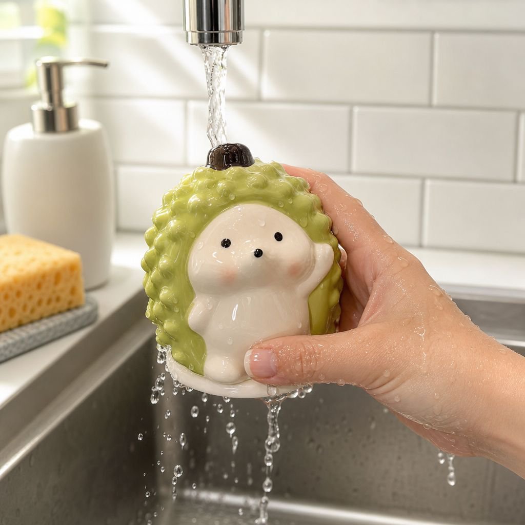 Stylish ceramic hedgehog toothpick box as elegant home decor