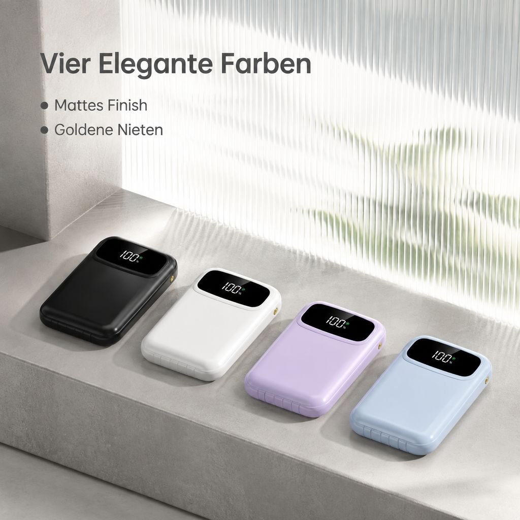 Powerbank mit Super-Schnellladung und integriertem Kabel, 20000mAh