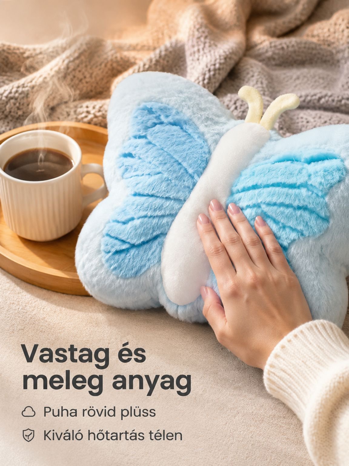 Kényelmes, pillangó alakú ölelőpárna