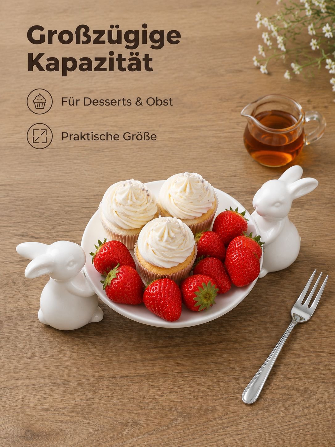 Dessertteller aus Keramik in Hasenform
