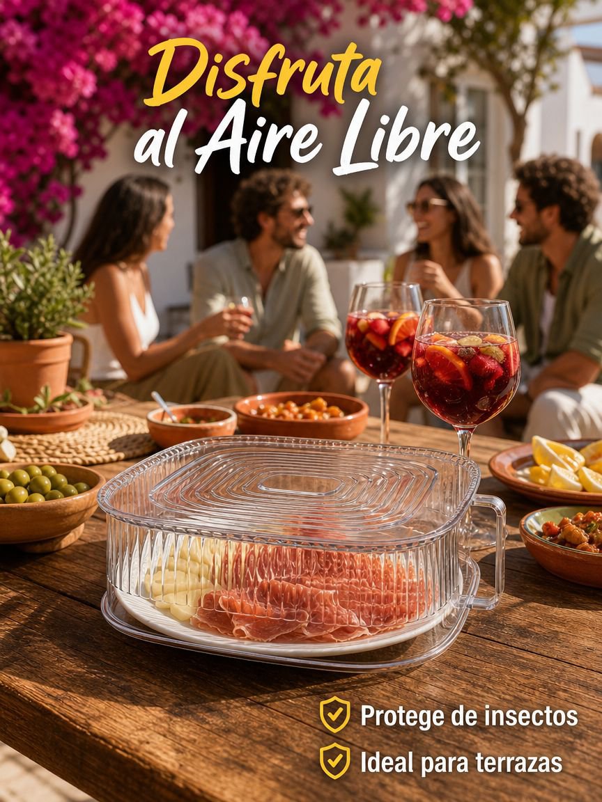 Tapa transparente y ecológica para alimentos