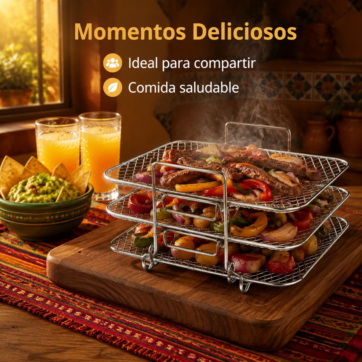 Rejilla de acero inoxidable para freidora de aire