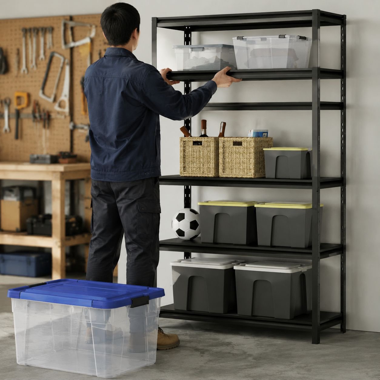 5-Tier Corrosion-Resistant Adjustable Boltless Steel MDF Heavy Duty Storage Rack