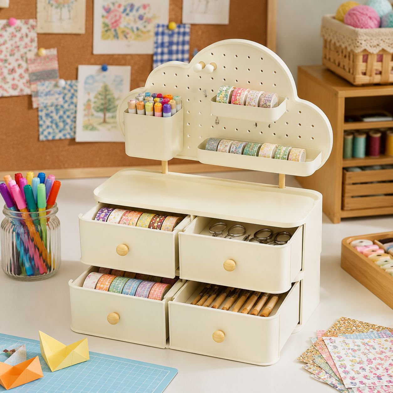 Multi-drawer desktop drawer box for office supplies