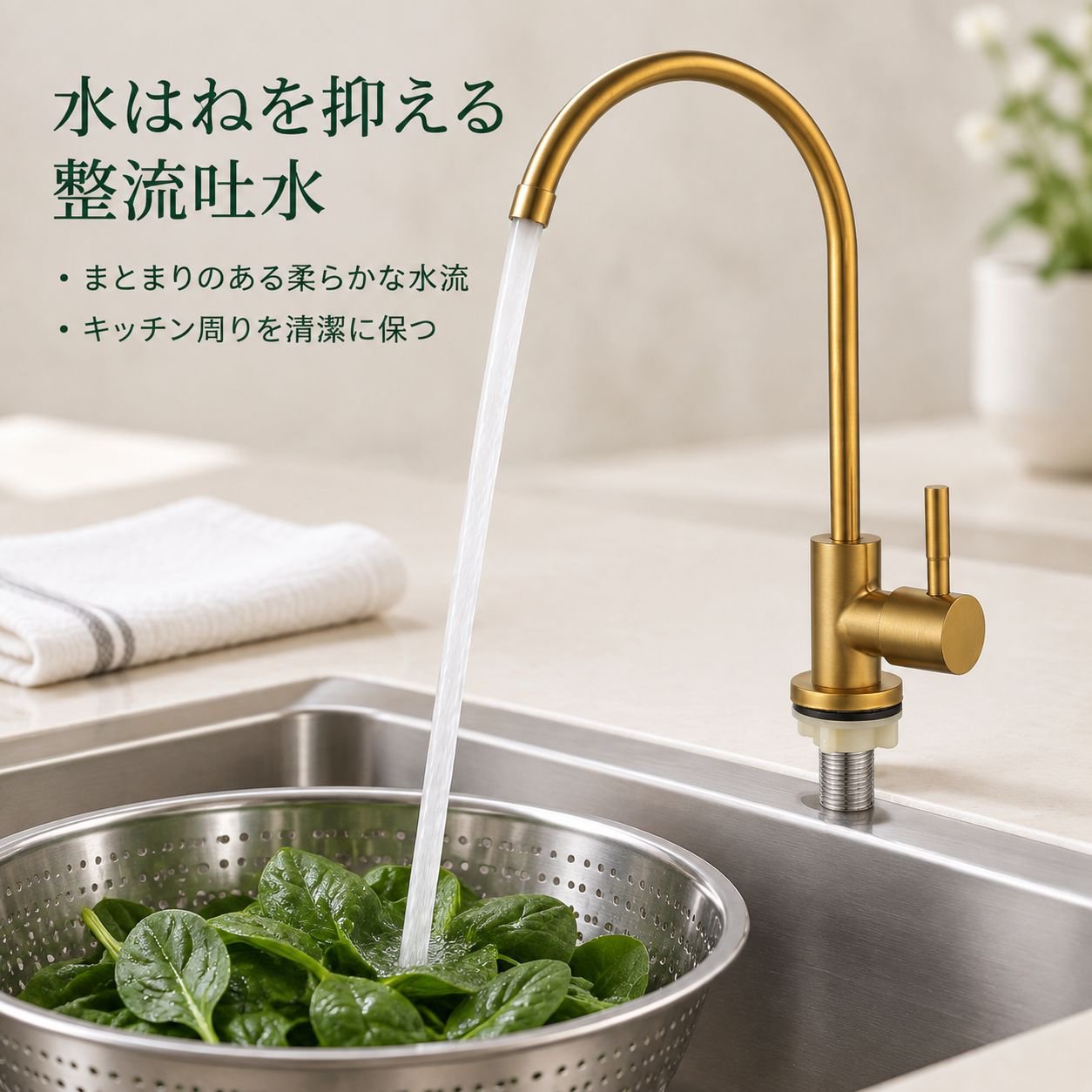 ステンレス製キッチン家庭用冷水ゴールド蛇口