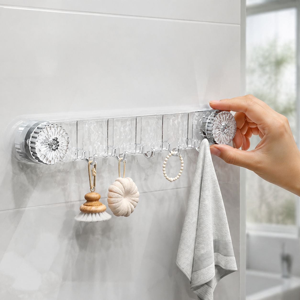 Household Ripple Swivel Suction Cup Hooks (Strong Load Capacity)