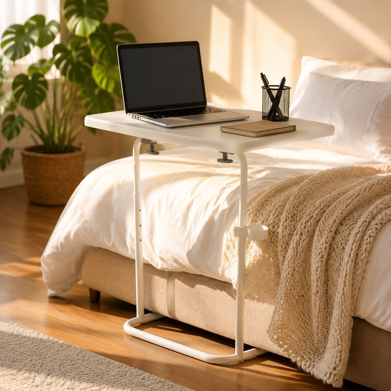 Study table with sturdy legs and spacious surface