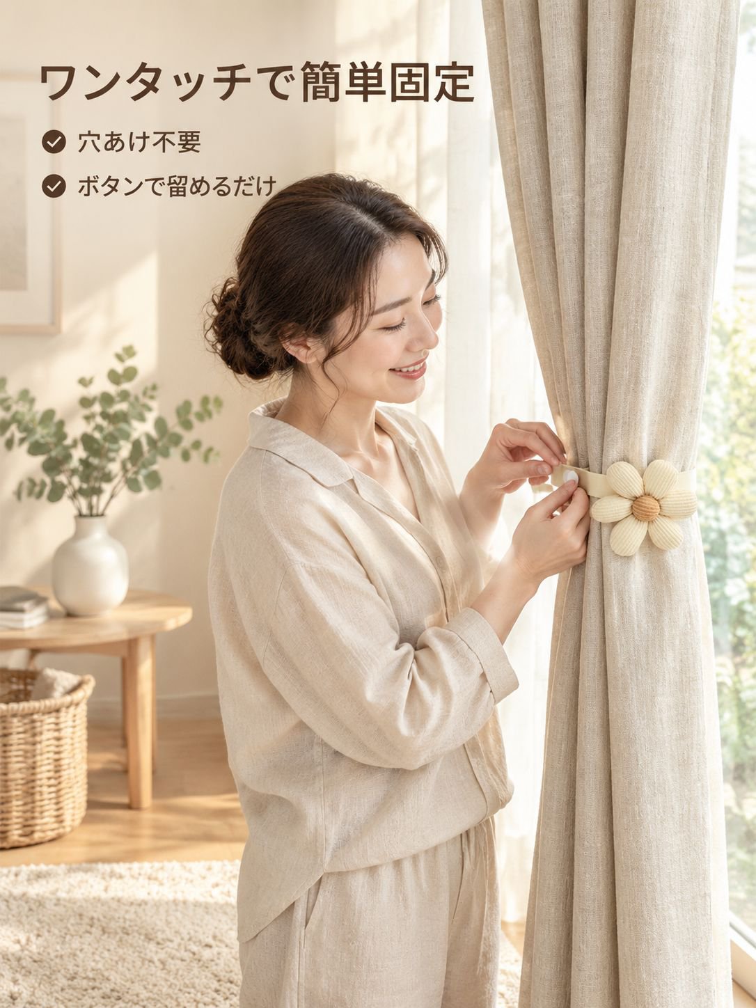 コットンリネンカーテンタッセル