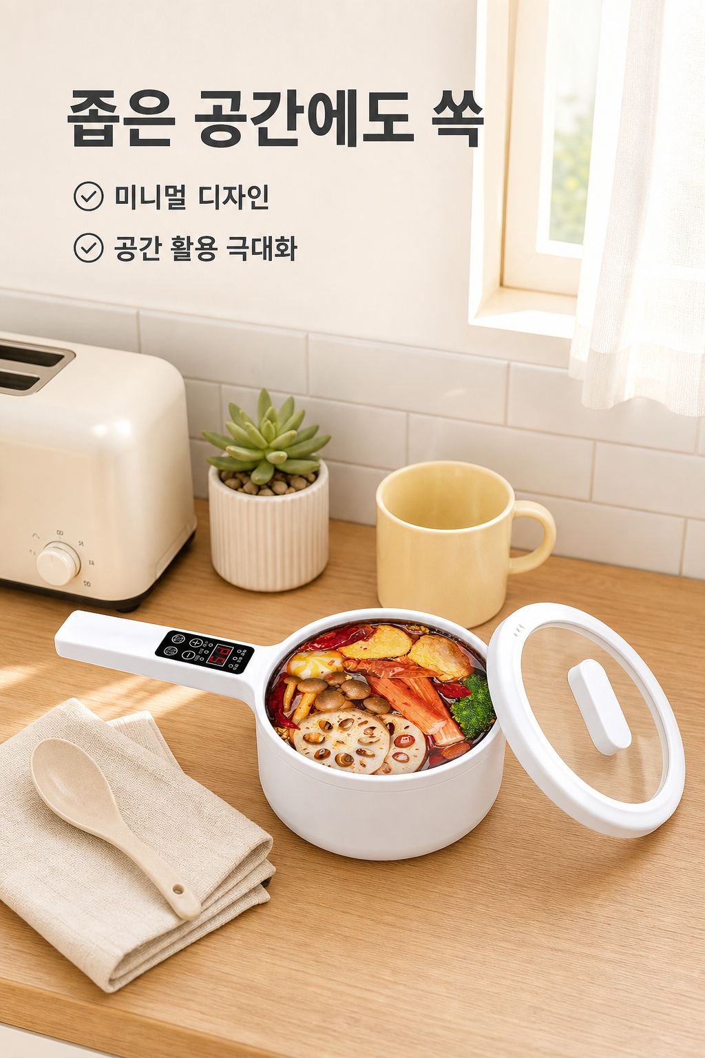 가정용 도자기 유약 소젖 다용도 일체형 냄비 미니 스마트 전기냄비 기숙사용 냄비