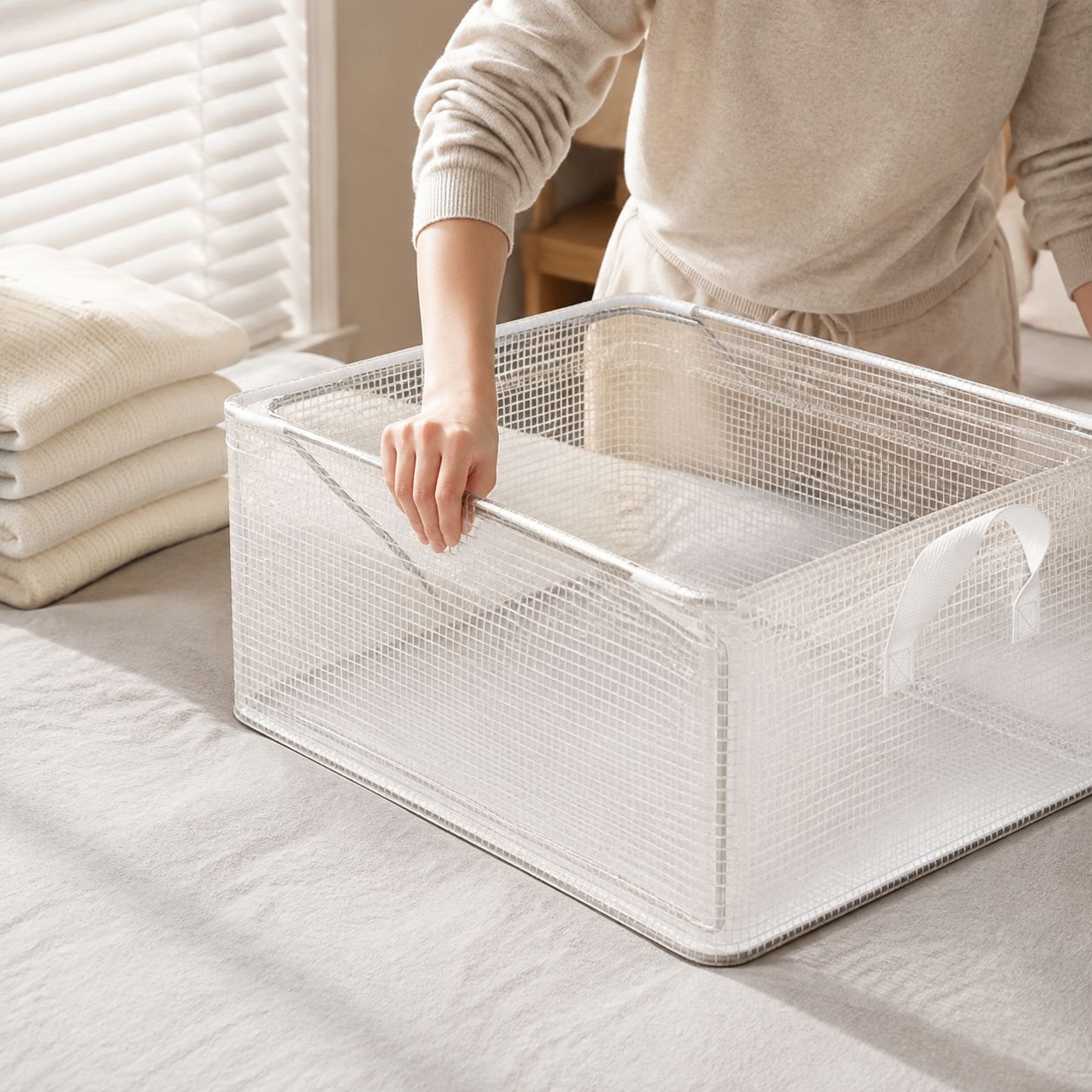 Space-saving cabinet with adjustable shelves