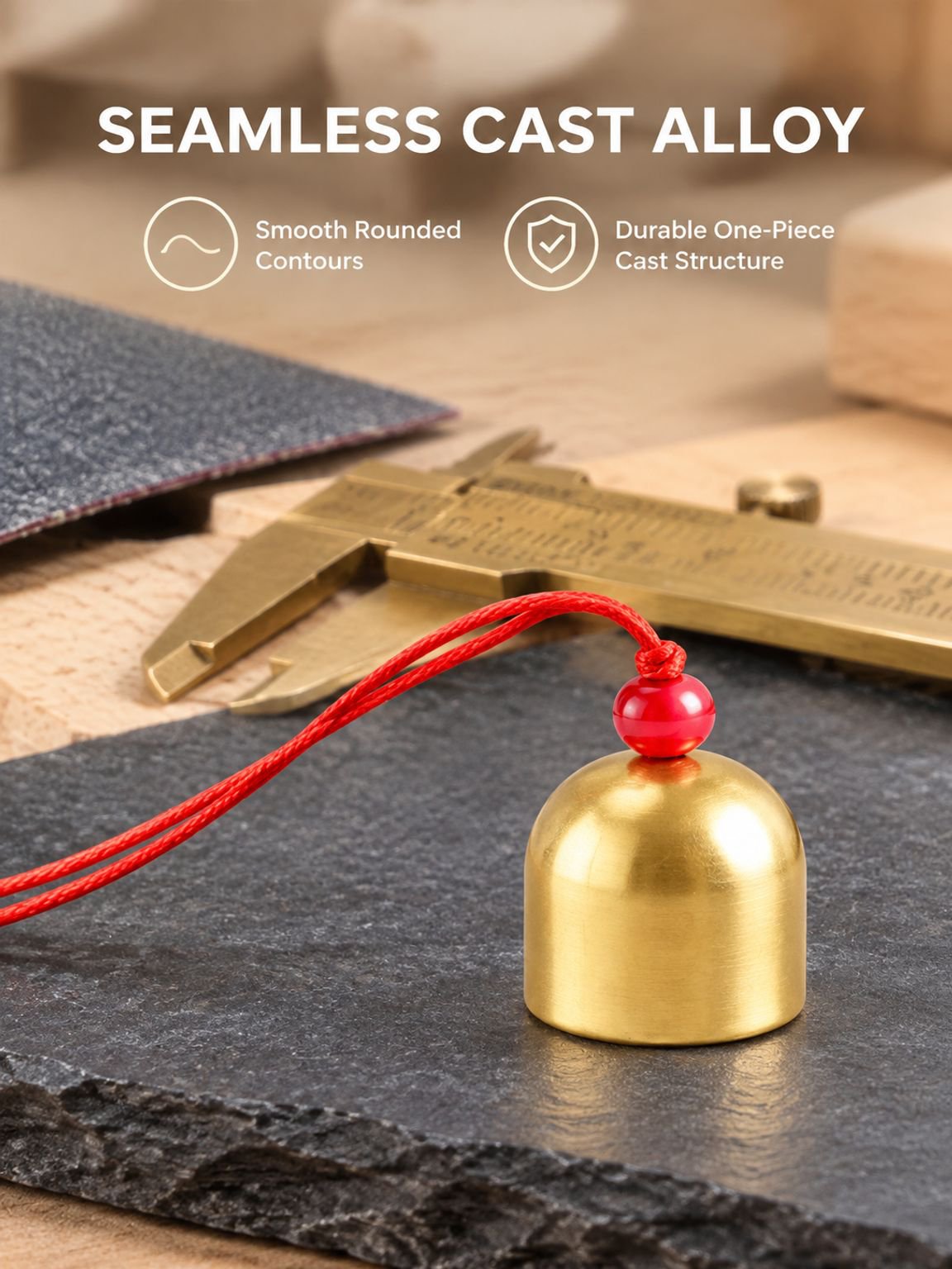Close-up of the alloy bell and clapper