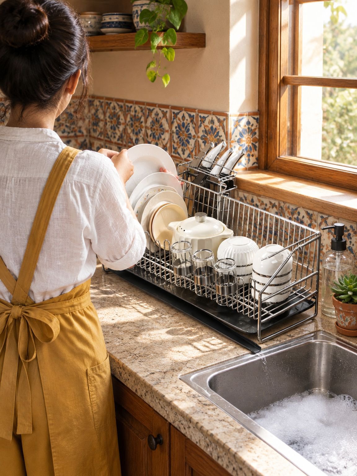 Escurridor de platos y cubiertos para cocina