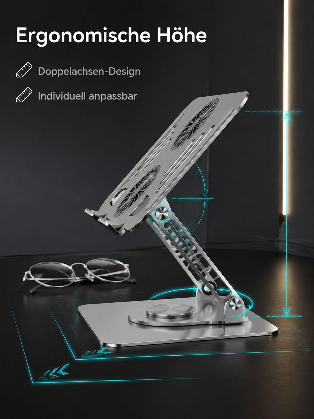 Stabiler und komfortabler Notebook-Ständer für Büro, mit Kühlfunktion