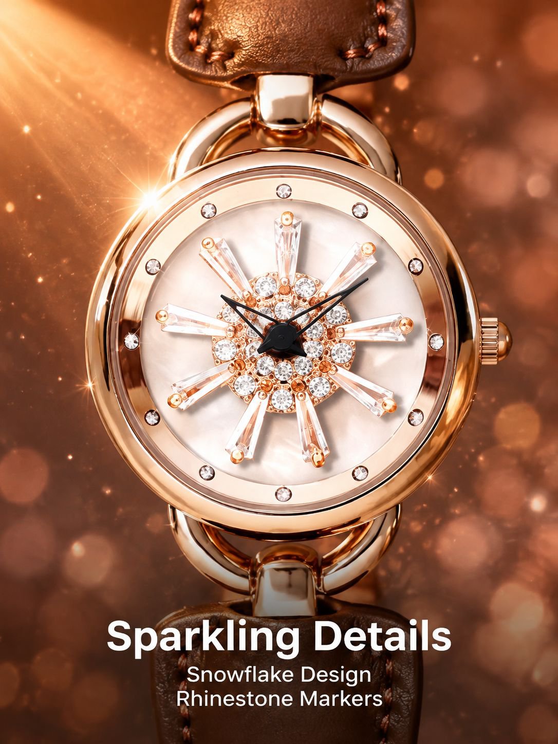 Goddess Waterproof Watch Snowflake Wristwatch Waterproof Wristwatch Snowflake Waterproof Watch