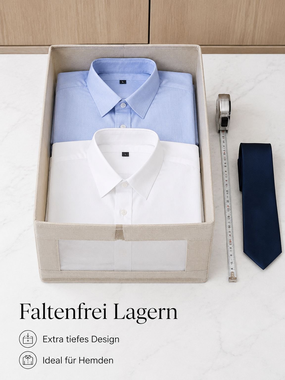 Faltbare Aufbewahrungsbox aus Baumwoll-Leinen für Kleidung