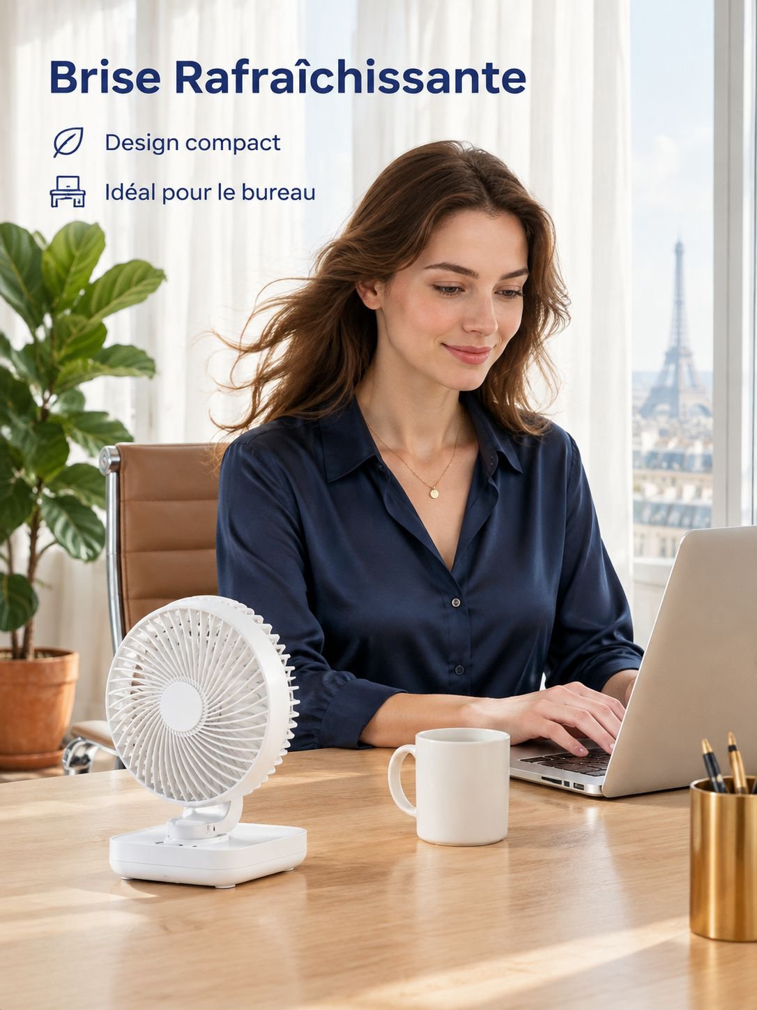 Mini ventilateur de bureau, silencieux, rechargeable par USB, idéal pour les étudiants, les bureaux 