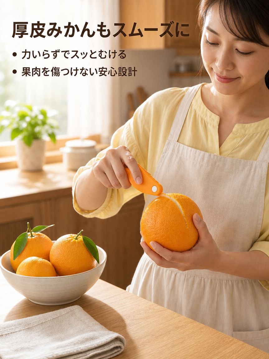 親指サイズのオレンジピーラー